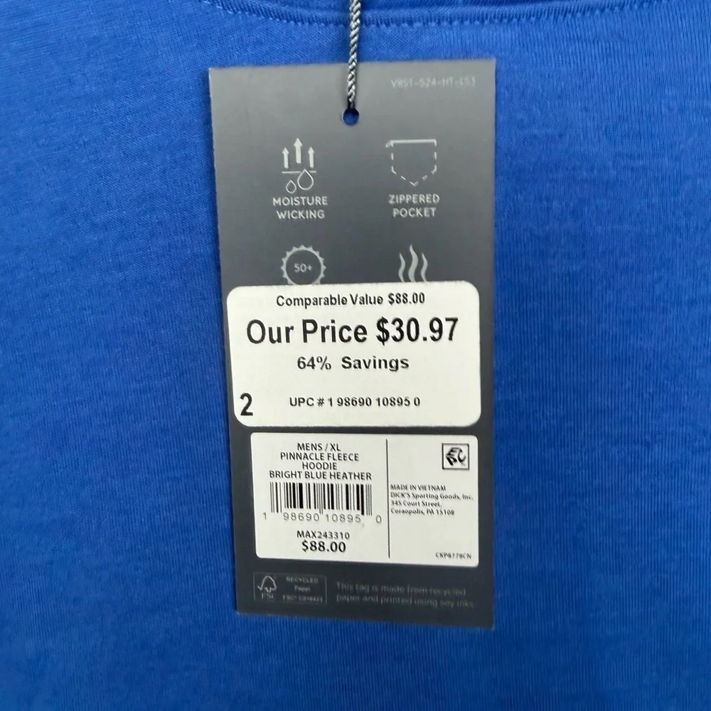 VSRT Classic Blue Crewneck Sweater New With Tags!